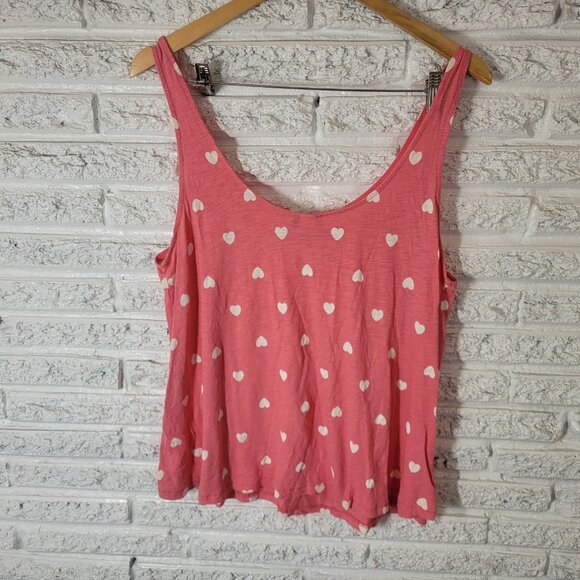 Valentines Day Torrid Womens Top 0 0X Plus Tank Lightweight Pink White PIN25E - Picture 5 of 7